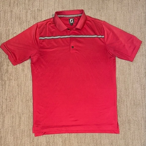 FootJoy Performance Polo Men’s L Red Shirt - Picture 2 of 12